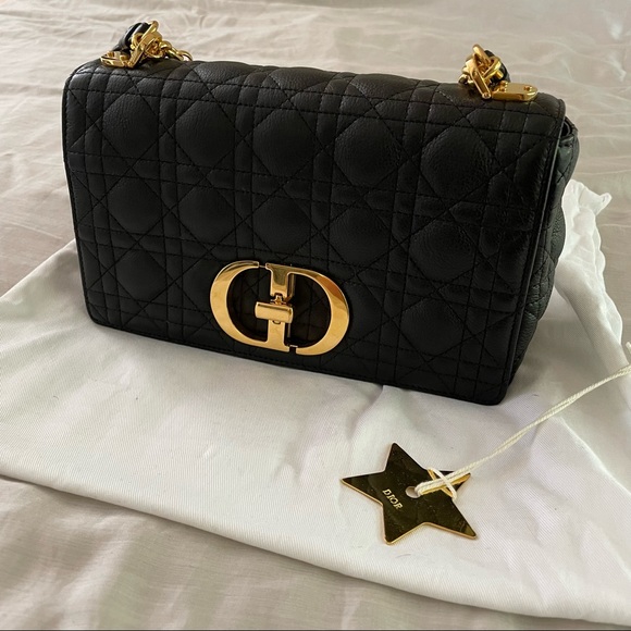Dior Caro Medium in Black with Gold Hardware - Picture 2 of 9